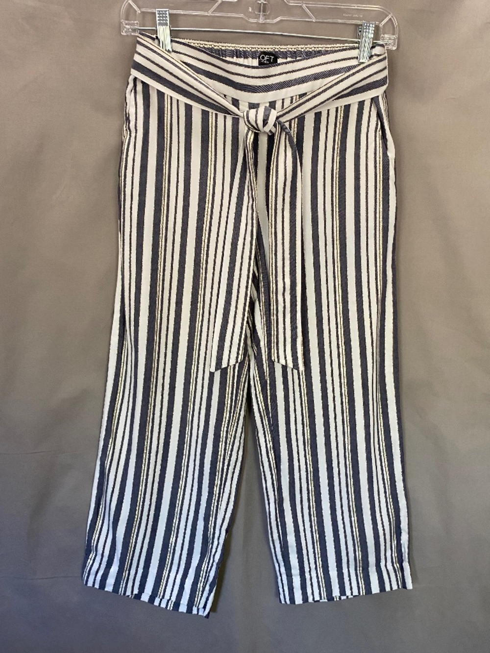 LOFT Petites comfortable wide leg pants in White, Gray & Gold Size XSP